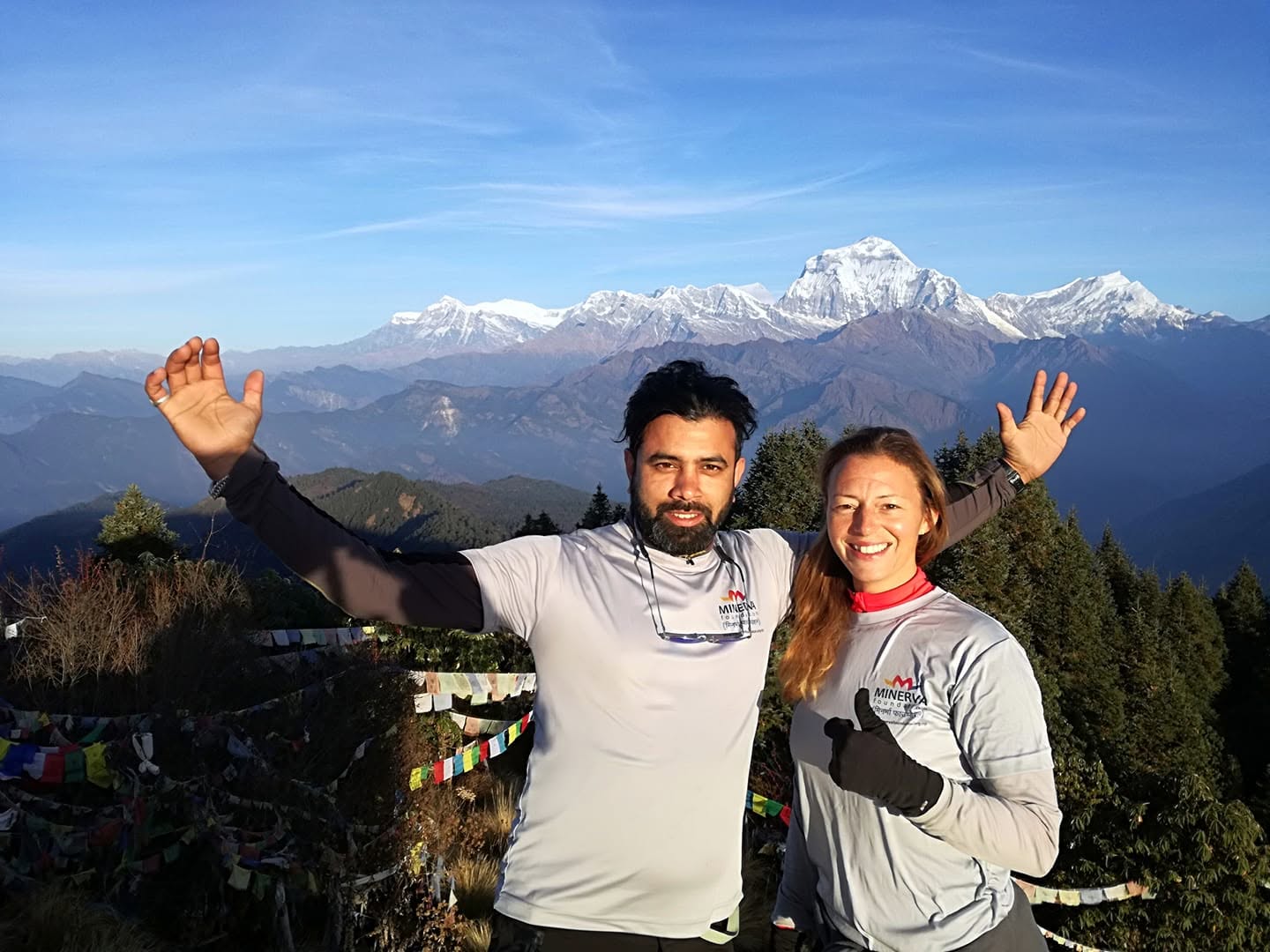Minerva volunteers in the Himalayan landscape